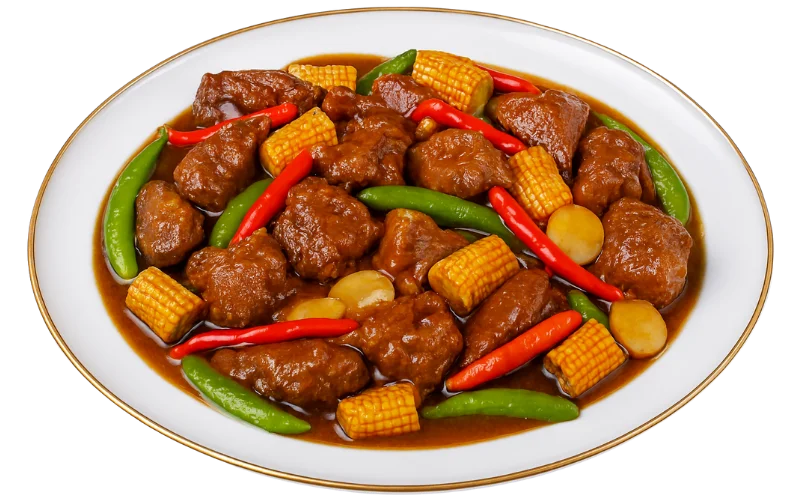 Beef with Young Corn in Platter optimized