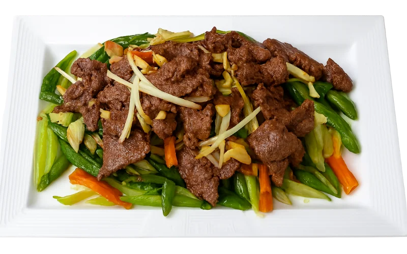 Stir-fried in platter optimized